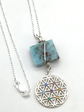 Load image into Gallery viewer, Sterling Silver Chakra and Lamimar Necklace