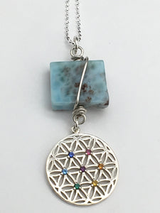Sterling Silver Chakra and Lamimar Necklace