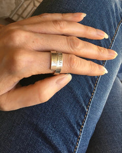 "I am enough" Sterling Silver Bypass Ring Sz 7-9