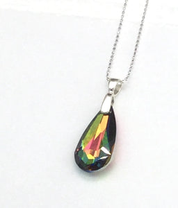 Crystal Drop and Sterling Silver Necklace