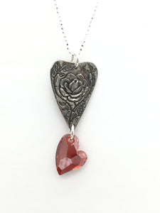 Crystal and Rose pendent