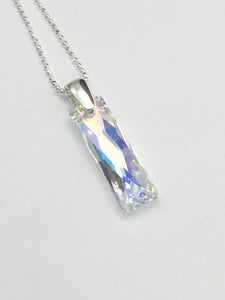 Crystal Column and Sterling Silver Necklace