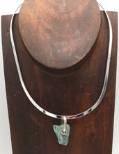 Load image into Gallery viewer, Sterling Silver Agua Marine Cuff Necklace