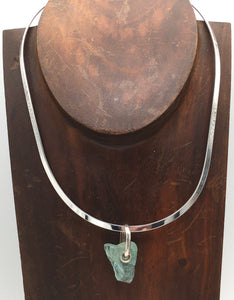 Sterling Silver Agua Marine Cuff Necklace