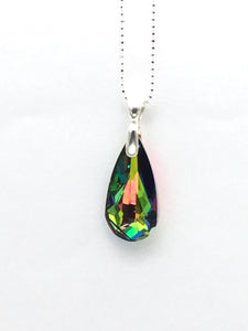 Crystal Drop and Sterling Silver Necklace
