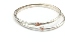 Load image into Gallery viewer, Argentium Silver Riveted Bangle Bracelet (petite)