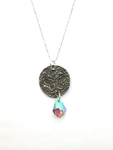 Swarovski Crystal and Butterfly Necklace