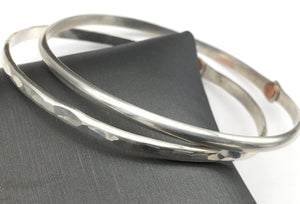 Argentium Silver Riveted Bangle Bracelet (petite)