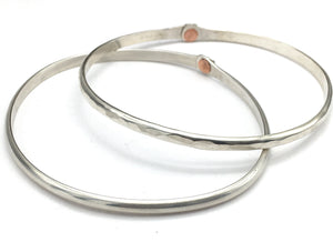 Argentium Silver Riveted Bangle Bracelet (petite)