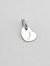 Load image into Gallery viewer, I love Music. Sterling Heart Charm