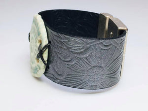 Leather and Ceramic Bracelet