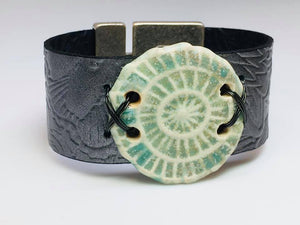 Leather and Ceramic Bracelet
