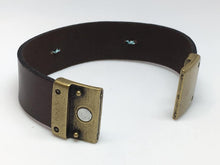 Load image into Gallery viewer, &quot;No Mud No Lotus&quot; Handstamped Aluminum and Leather Bracelet