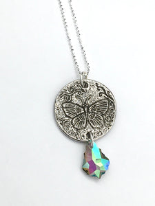 Swarovski Crystal and Butterfly Necklace