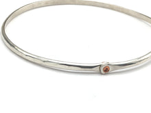 Load image into Gallery viewer, Argentium Silver Bangle Bracelet (size large)