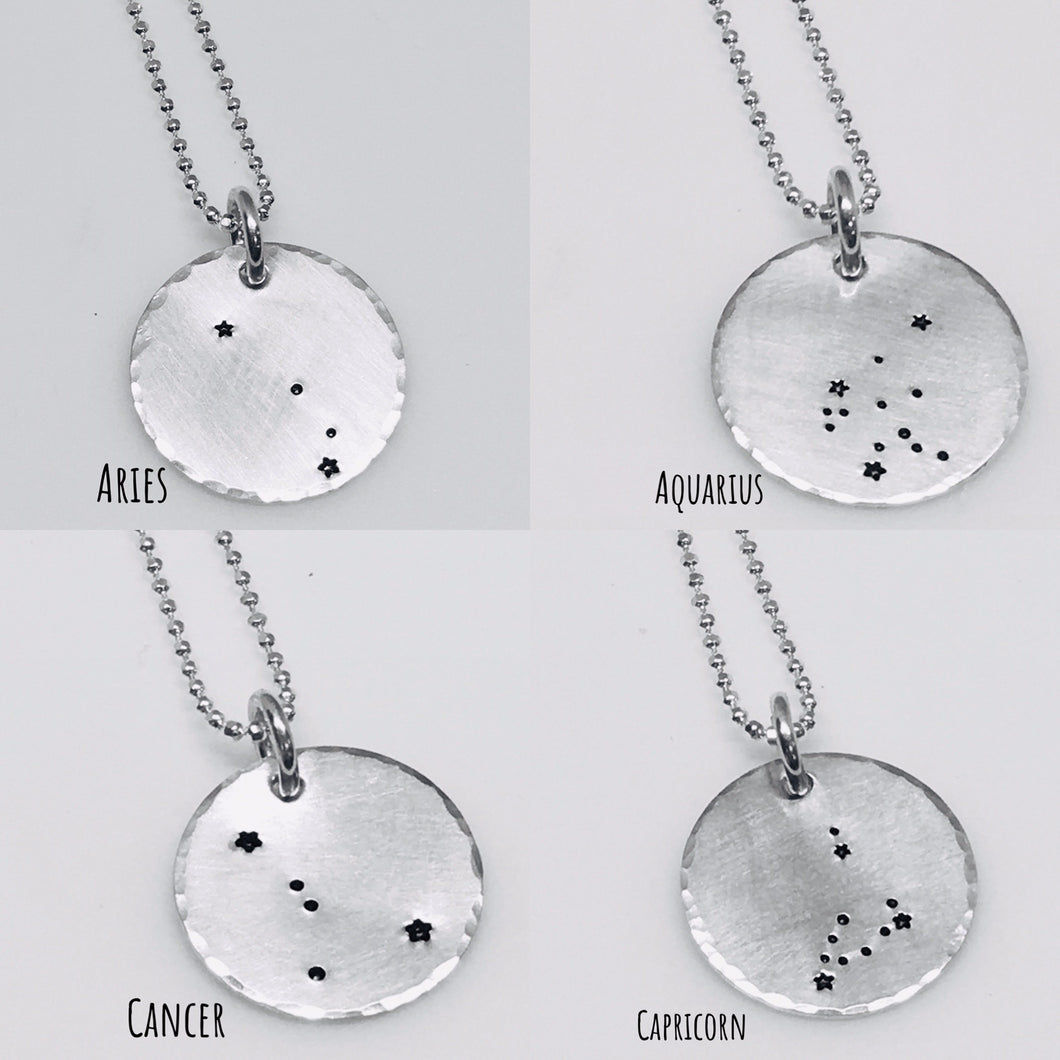 Constellation Zodiac Necklace Sterling Silver