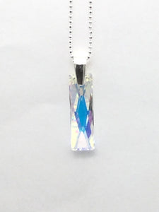Crystal Column and Sterling Silver Necklace