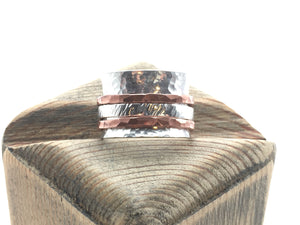 Sterling and Copper Spinner Ring / Fidget Ring