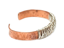 Load image into Gallery viewer, Copper and Sterling Cuff Bracelet