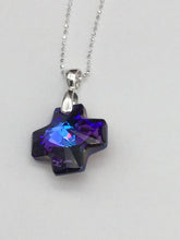 Load image into Gallery viewer, Crystal Cross and Sterling Silver Necklace